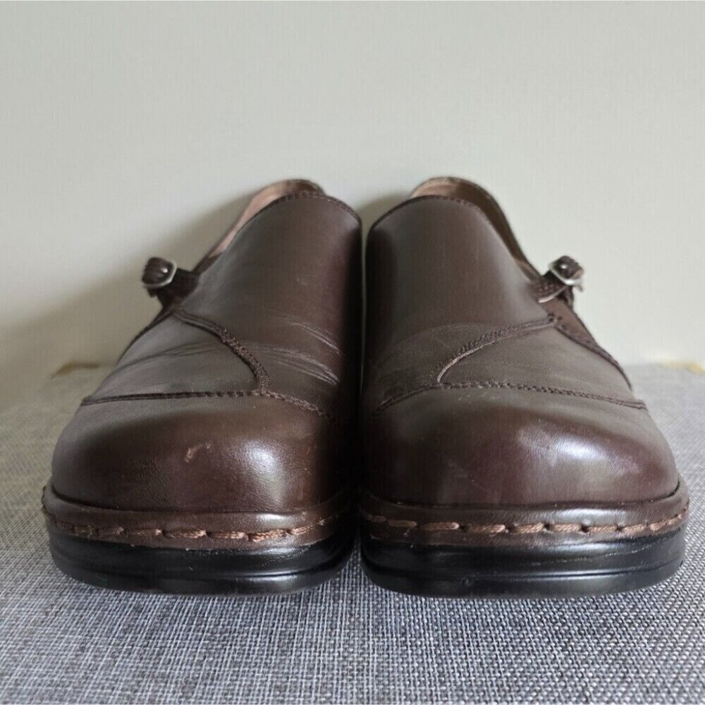 Klogs Clogs Women's Brown Uniform Work Shoes 11 Buckle Slip Resistant Nurse - Picture 3 of 11